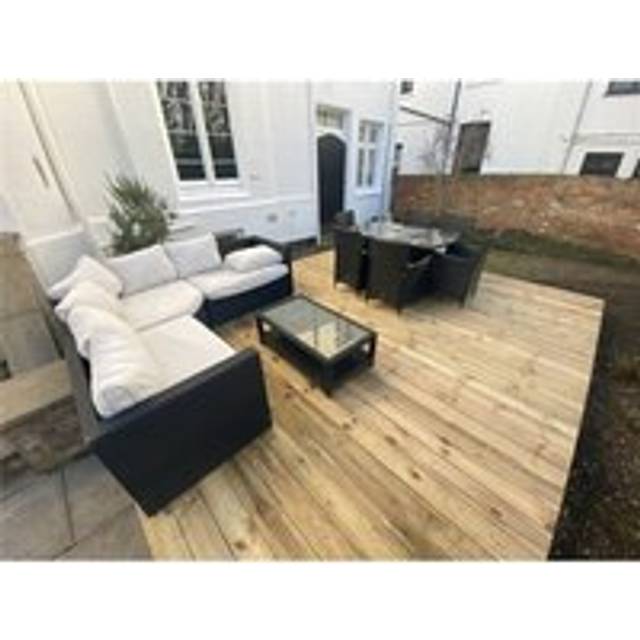 Marlborough - 1.2m x 1.2m (4ft x 4ft) Deluxe Wooden Decking Timber Kit - 6x2 Joists - 32mm Thick Timber Decking Boards (Stronger and Tougher)
