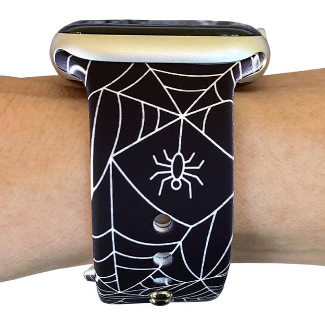 FoxiBands Halloween spider web- Compatible with apple watch Bands 45mm 44mm 42mm 41mm 40mm 38mm silicone band replacement for iWatch series