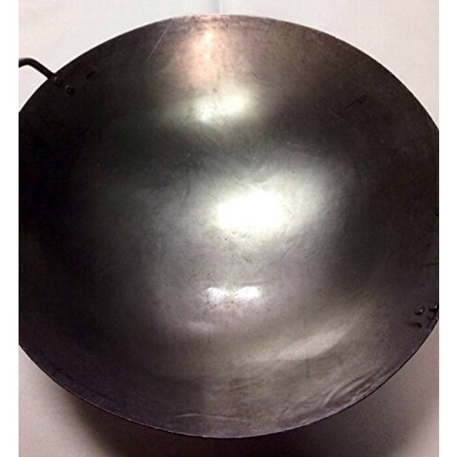 16 inch Carbon Steel Hand Hammered Wok wok ring not included