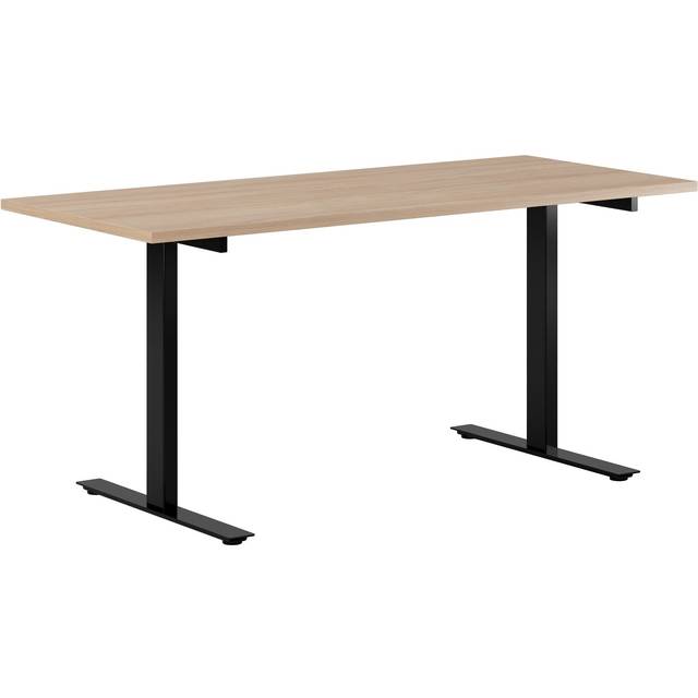 Fast skrivbord, svart stativ, urban oak 160x80