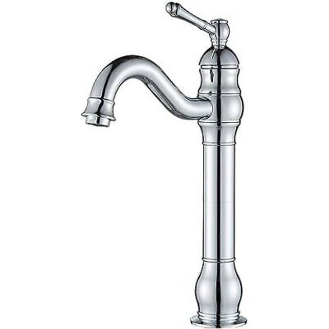 Rozin Bathroom Basin Vessel Tap 360? Swivel Spout High Faucet Brass Single Lever Chrome Polished Cold and Hot Water Mixing