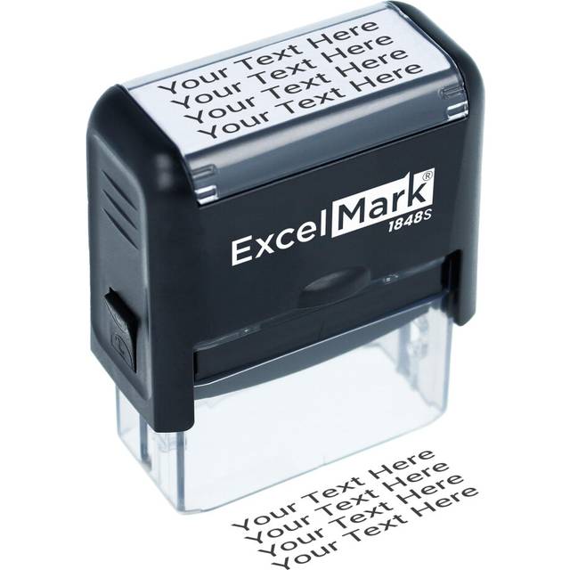 ExcelMark Custom Rubber Stamp - Clean & Easy Stamping - Personalized Self-Inking Stamp (Medium)