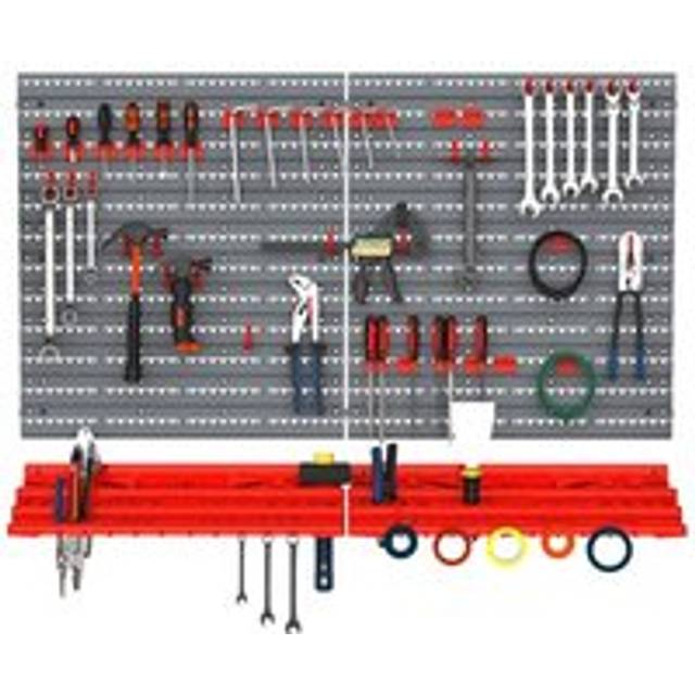 Durhand 54 Pcs On-Wall Tool Equipment Home Diy Garage Organiser Diy Grey/Red