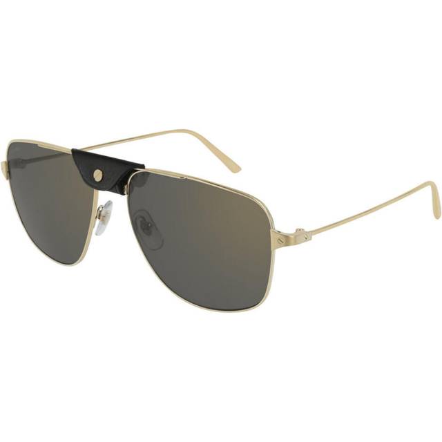 CARTIER Santos Gold With Grey Lens 59-16-135MM Men's Sunglasses CT0037S 007 - Standard