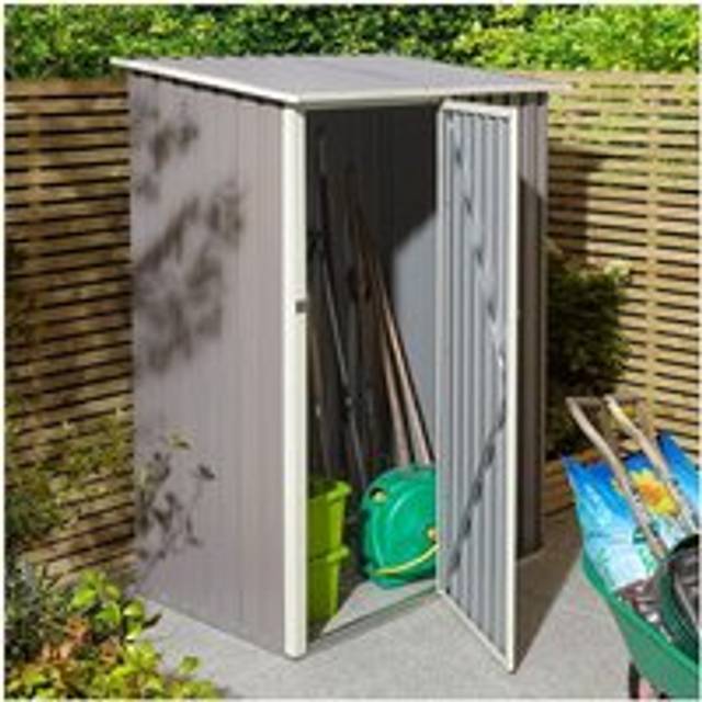 Rowlinson Trentvale 5X3 Metal Pent Shed Light Grey With Assembly, Grey