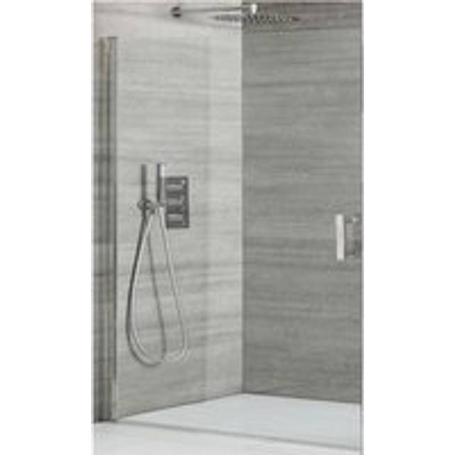 Milano Portland - Chrome Single Hinged Frameless Shower Door - 900mm