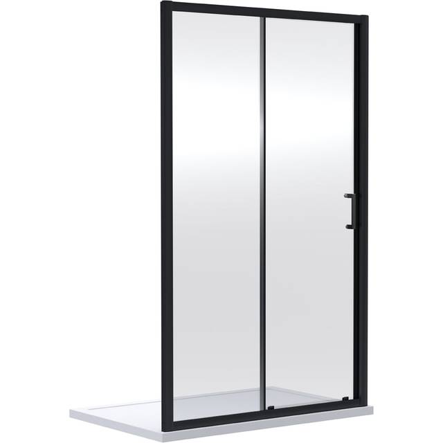 nuie Rene 1900 x 1400mm Sliding Shower Door - Black, Black