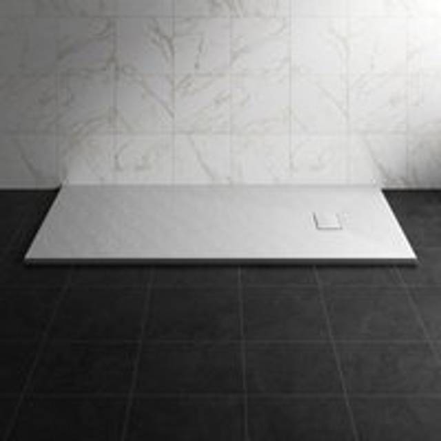 NRG - 1700 x 900mm smc White Rectangle Slate Effect Bathroom Shower Tray