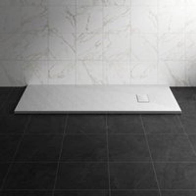 NRG - 1700 x 700mm smc White Rectangle Slate Effect Bathroom Shower Tray