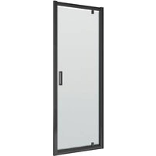 6mm Toughened Safety Glass Reversible Pivot Shower Door - 760mm - Black