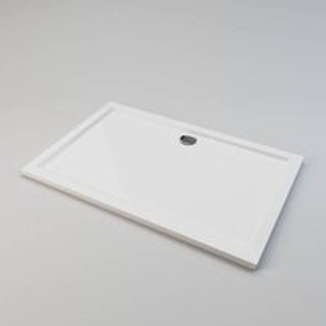 White Shower Tray Rectangular Low Profile Shower Tray Resin Shower Base Tray for Shower Enclosure with Free Waste Trap 1400 x 900 x 40 mm - Elegant