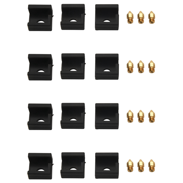 4X 3D Printer Heater Block Silicone Cover Mk7/Mk8/Mk9 Hotend for 3, 3 Pro, -10,10S,S4,S5 Anet A8