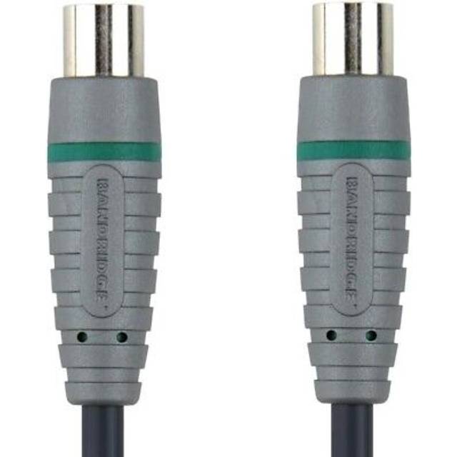 Bandridge 1m TV Ariel Cable Lead Connector Male to Female - Grey