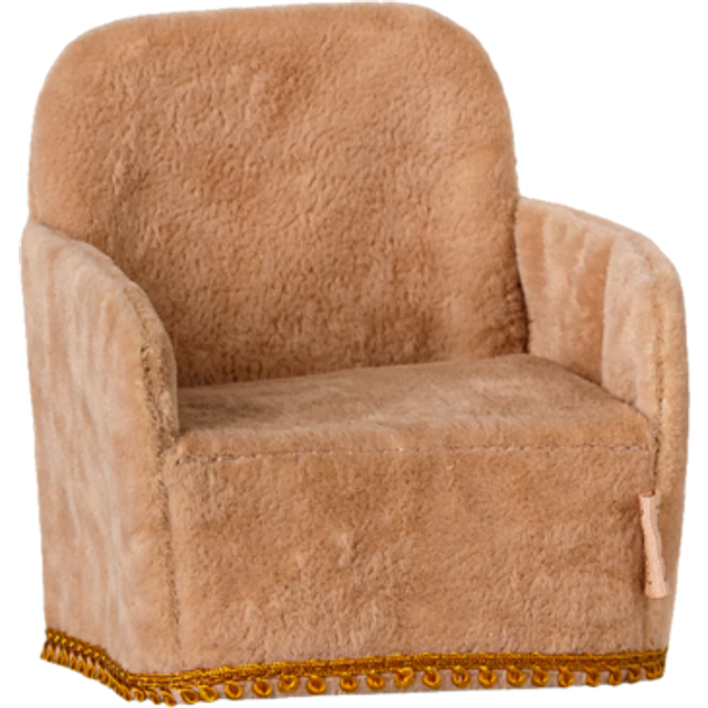 Maileg - Lounge Chair, Mouse - Tillbehör till dockor - Powder - H7,5 x W6,5 x D6 cm