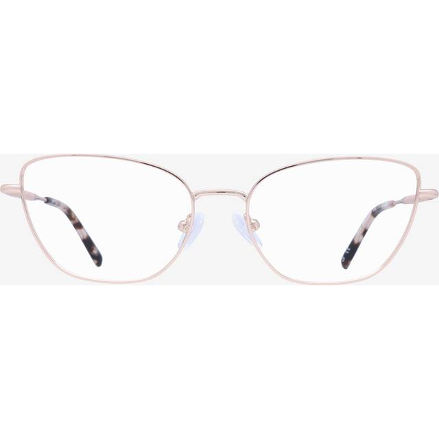 Shiny Rose Gold cat-eye Metal eyeglasses Online - Full Rim - Heidi - matte Silver (Large)