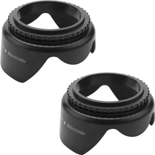 2X DC- HOOD 58mm Screw Mount Flower Crown Lens Hood Petal Shape for 58mm Lens Black