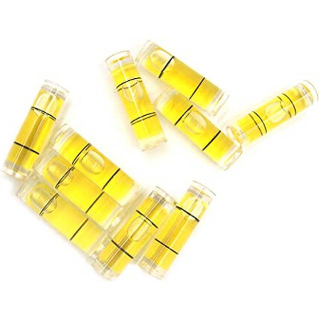 10 Pics Plastic Cylindrical Small Bubble Level Vials Photo Picture Hanging Level Tool 9.5 * 34mm