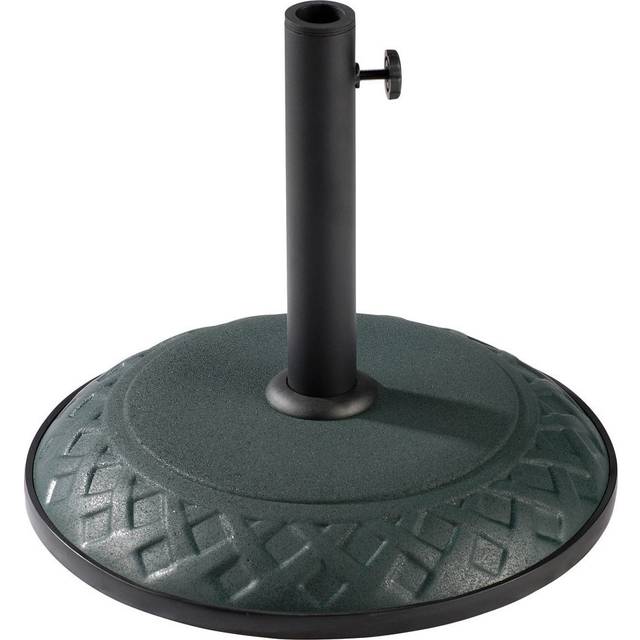 International Caravan 23800-15-FG Compound Resin Basket Weave Umbrella Stand, Dark Green