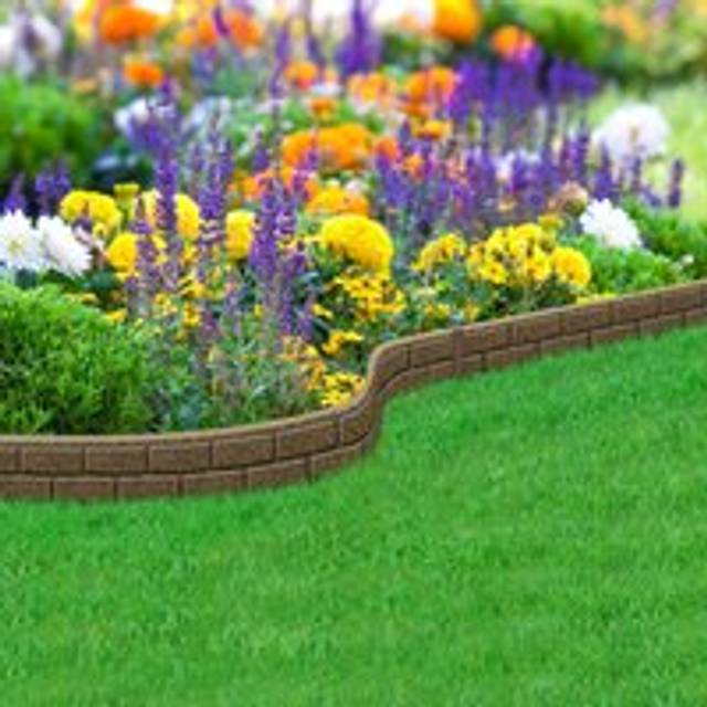 (Earth, Pack of 1) Ultra Curve Bricks Rubber Eco Garden Border Edging
