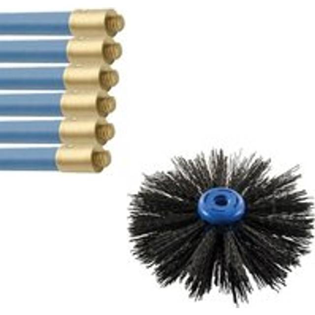Bailey - Drain Chimney Flue Cleaning Set 6x Drain Rods BAI1600 16'' Brush BAIZ5689