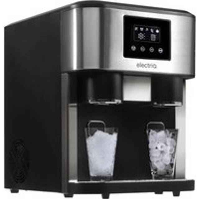 electriQ eiqicecm Countertop Ice Maker With Ice Crusher and Water Dispenser in Stainless Steel/Black - Stainless steel