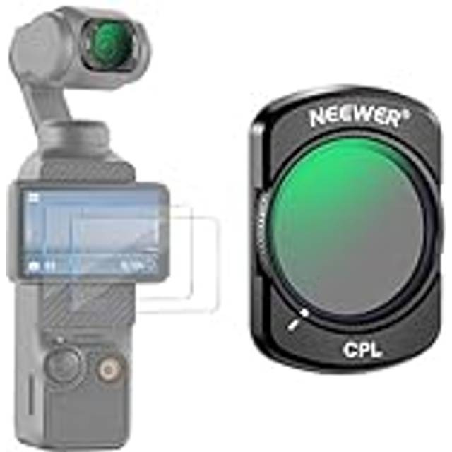 NEEWER Magnetic CPL Filter for Osmo Includes 2 Tempered Glass Circular Polarizing Lens Action Camera Accessory Pocket3, Films,