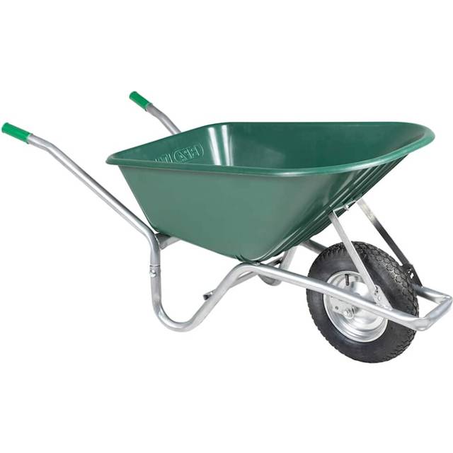 vidaXL Wheelbarrow Green 90 L 150 kg Galvanised Steel and Plastic