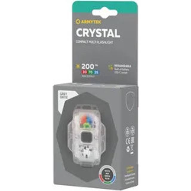 Armytek Crystal USB-C Grey Onyx 6-in-1 Flashlight - 200 lumens