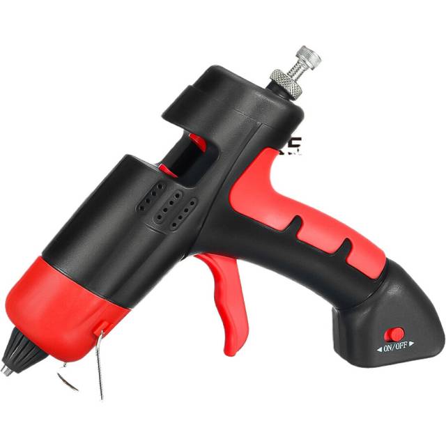(Red) 7mm Hot Melt Glue Gun Cordless Rechargeable Hot Glue Applicator Home Improvement Craft DIY Multifunctional Household Tool