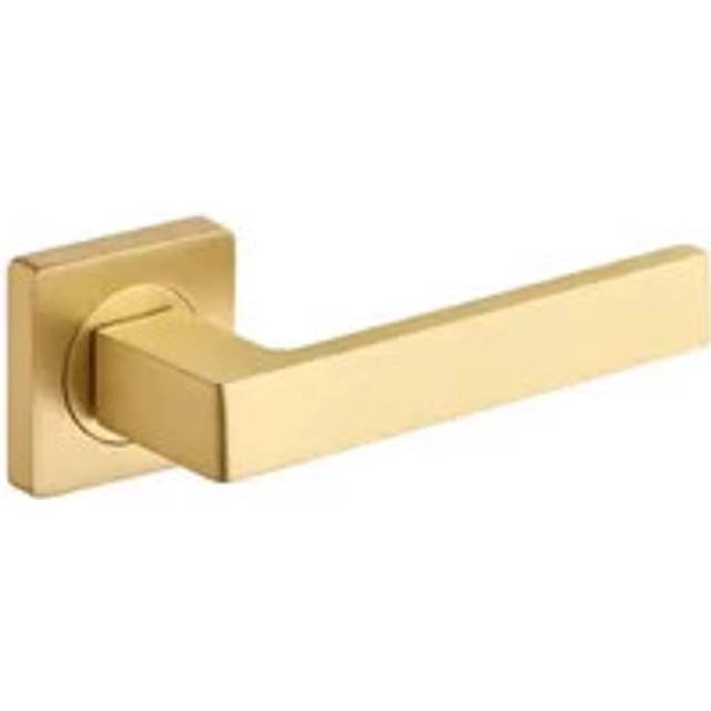 Balmoral Lever On Square Rose Door Handle - Brushed Brass - Internal - Designer Levers