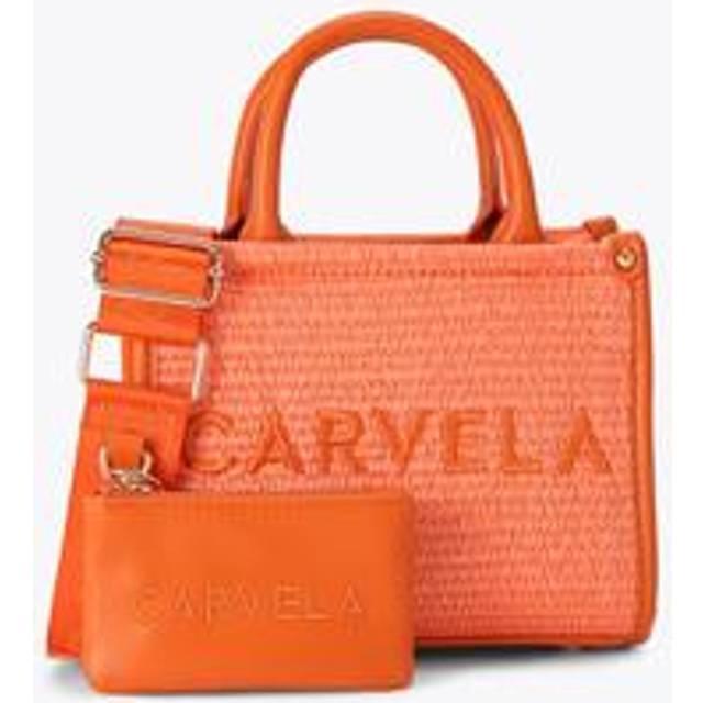 Carvela Women's Tote Bag Orange Fabric Synthetic Sorrento