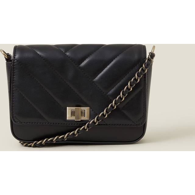 Chain Strap Faux Leather Cross-body Bag Black - Accessorize - One Size