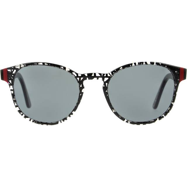 VANNI VS3000 A12 Men's Sunglasses Black Size 51 - Black Pixel Red Laminate (51)