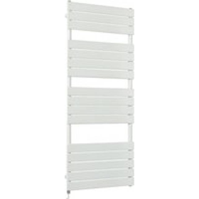 Lustro Electric - Modern White Flat Panel Heated Towel Rail Radiator with Simple Heating Element - 1500mm x 600mm - Milano