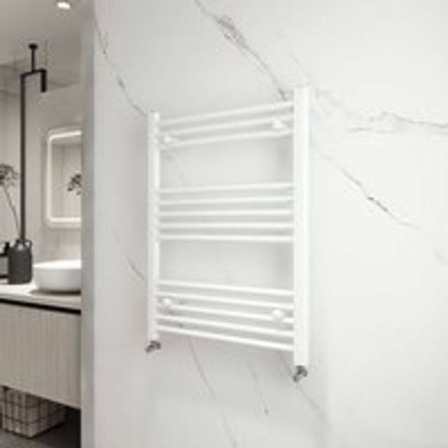 Acezanble Straight White Heated Towel Rail Radiator 800 x 600 mm