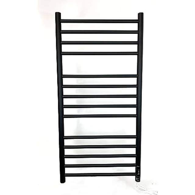 Manissa Matt Black 500 x 1000mm Dry Electric Heated Stainless Steel Towel Rail Energy Efficient