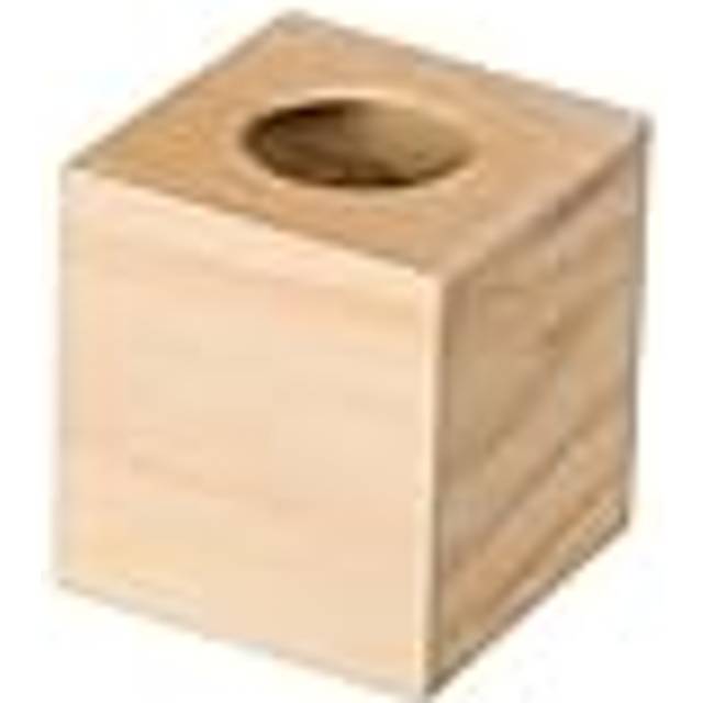 Artemio 14 x 13 x 13 cm Square Wooden Tissue Box, Beige