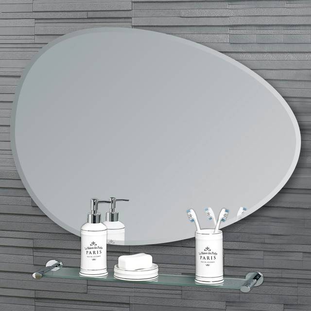 Showerdrape Angel Small Pebble Shaped 60 x 45cm Wall Mirror
