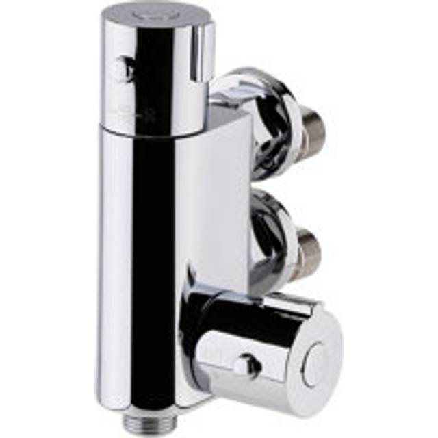Contemporary Round Vertical Thermostatic Shower Bar Valve (1 Outlet) - Chrome - Balterley