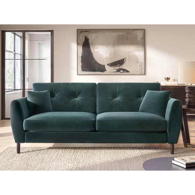 Solace+Co Solace+co Ellison 3 Seater Velvet Sofa - Green, Green