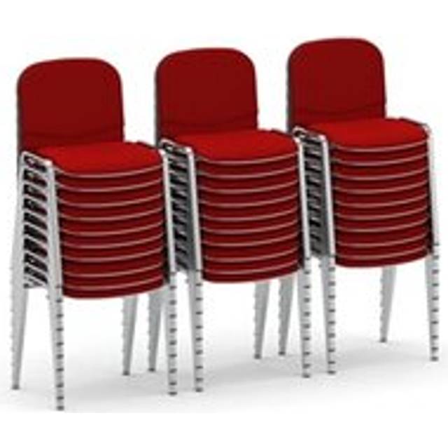 ISO Stacking Chair Wine Fabric Chrome Frame (Bundle of 30)