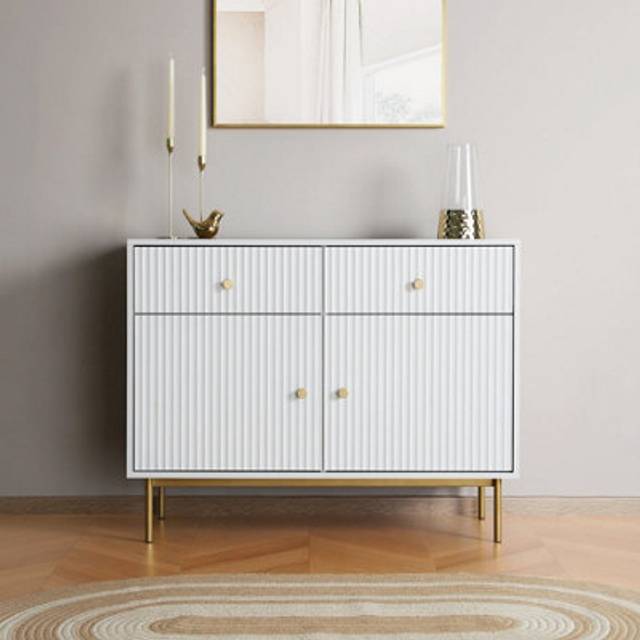 Devon 2 Door 2 Drawer White Cabinet - Home Garden Direct