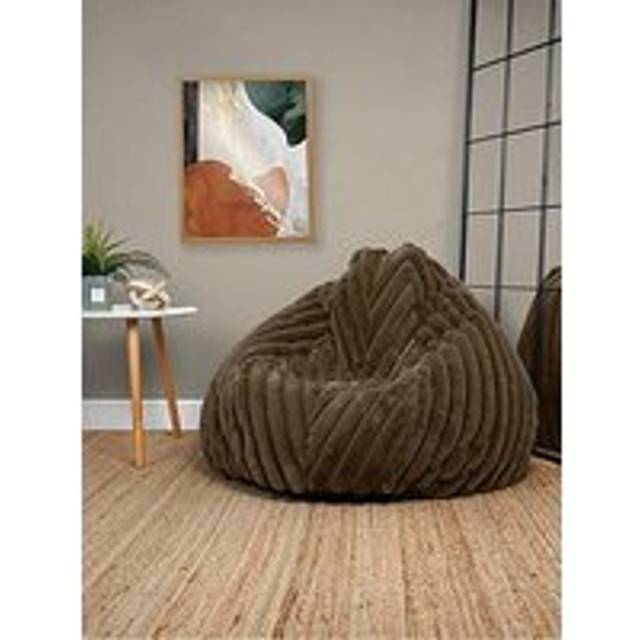 rucomfy Beanbags rucomfy Serenity Ribbed Faux Fur Slouchbag - Chocolate, Brown