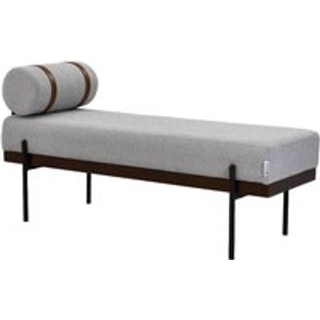 Upholstered Bench with a Removable Pillow - Grey - One Size