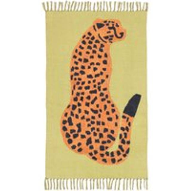Lenny Leopard Matta - Ljusgr&#xF6;n / Orange 90x150