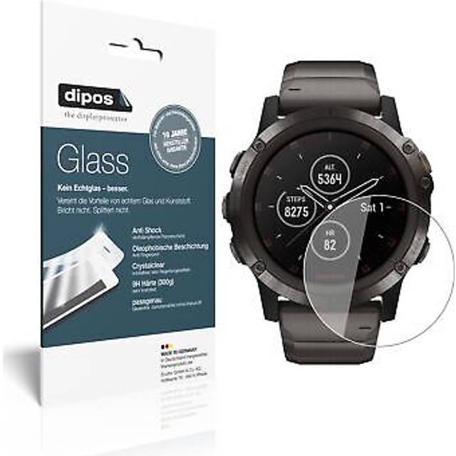 2x screen protector for garmin fenix 5 plus (47mm) flexible glass 9h dipos