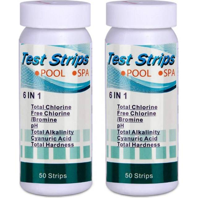 100Pcs 6-In-1 Swimming Pool PH Test Paper Residual Chlorine PH Value Alkalinity Hardness Test Strip PH Tester