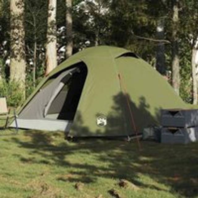 Camping Tent Dome 3-Person Olive Green Waterproof - One Size