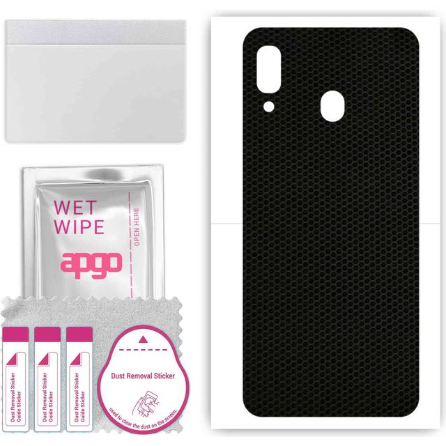 apgo Protective Skin Sticker for the back compatible with Samsung Galaxy A20, Wrap Film, Foil, Vinyl - Pattern Matrix