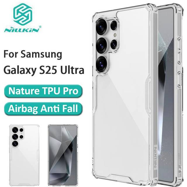 Nillkin For Samsung Galaxy S25 Ultra Case Nature TPU Pro Transparent Soft Silicon Cover Clear Case Samsung Galaxy S25 Ultra white